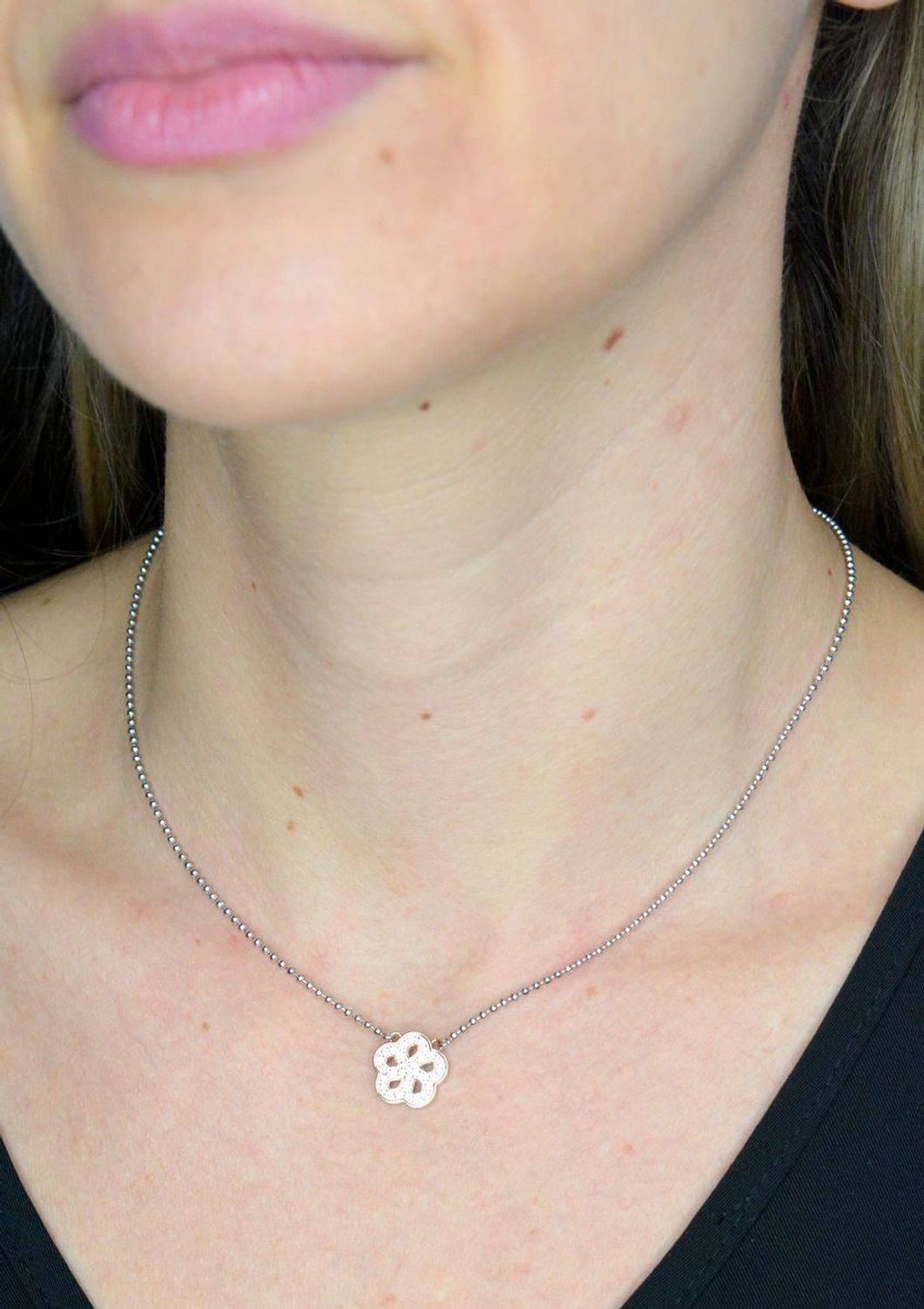 Naszyjnik stalowy Nomination Italy Soffio d'amore różowe złoto Kwiat 134004 059.png